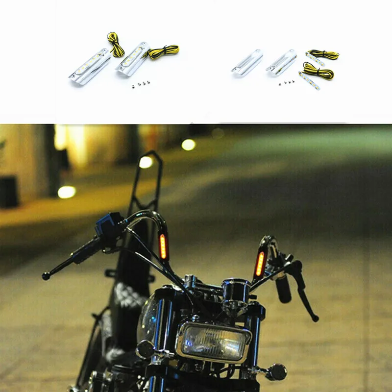 

25mm 22mm Handlebar Chrome Signal Bar Light Waterproof Universal