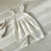 baby rompers newborn autumn 2022 embroidery flower sleeveless baby girl romper clothes cotton infant toddler overalls playsuits