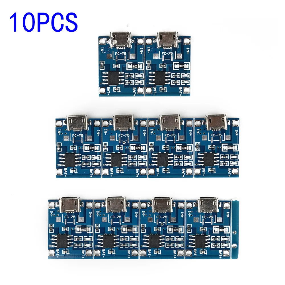 

10pcs Micro USB Charger Module 5V 1A Lithium Battery Charging Board TP4056 special charging board module Micro USB interface