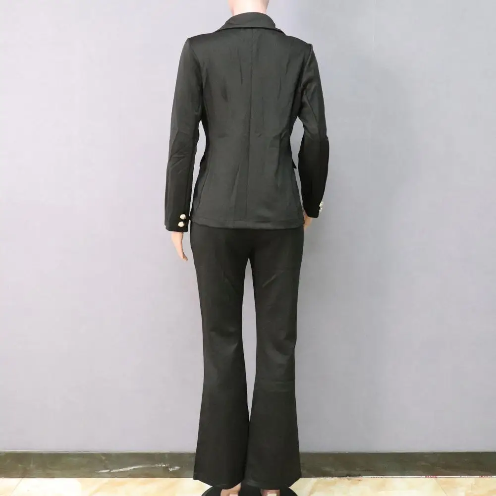 

Flap Pockets Button Decor Anti-wrinkle Lapel Formal Women Suit for Shopping