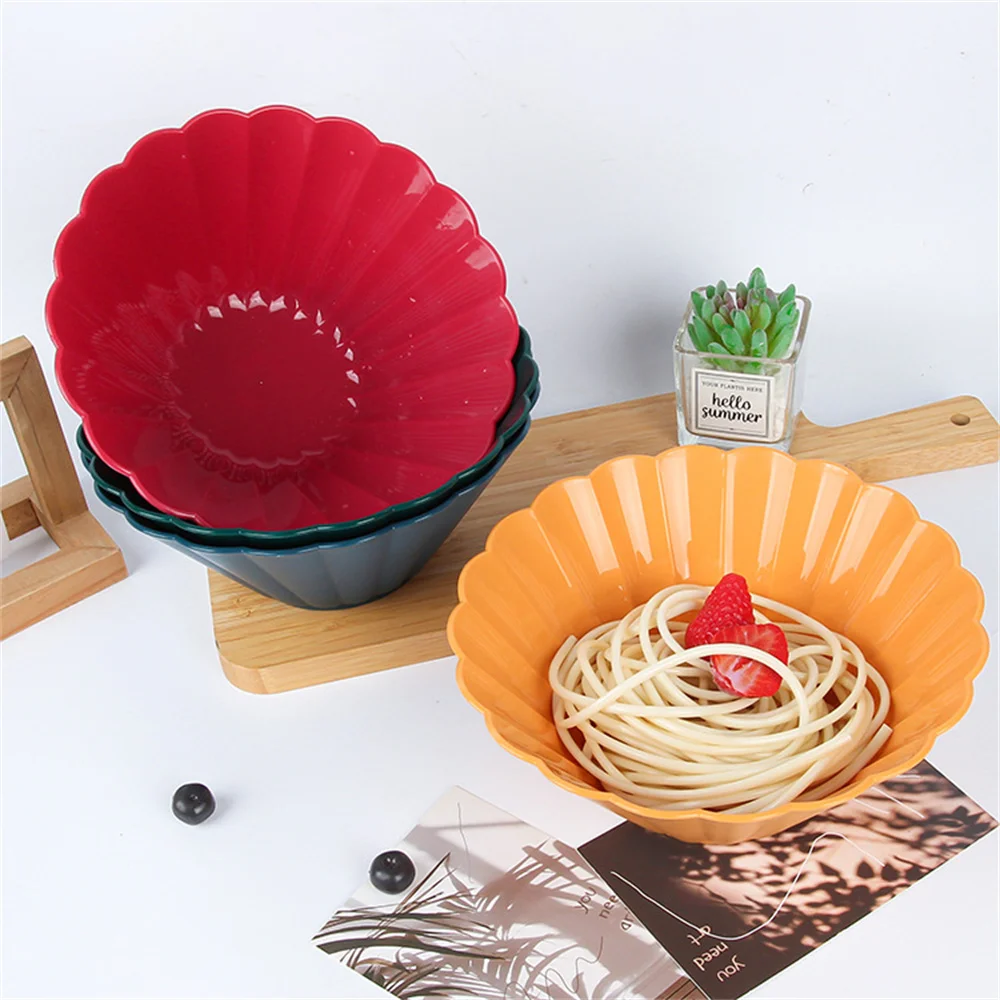 

1pc Nordic Style Cutlery Bowl Fruit Salad Bowl Plastic Home Kitchen Hot Pot Dish Multi-use Vegetable Bowl Kitchen Tableware