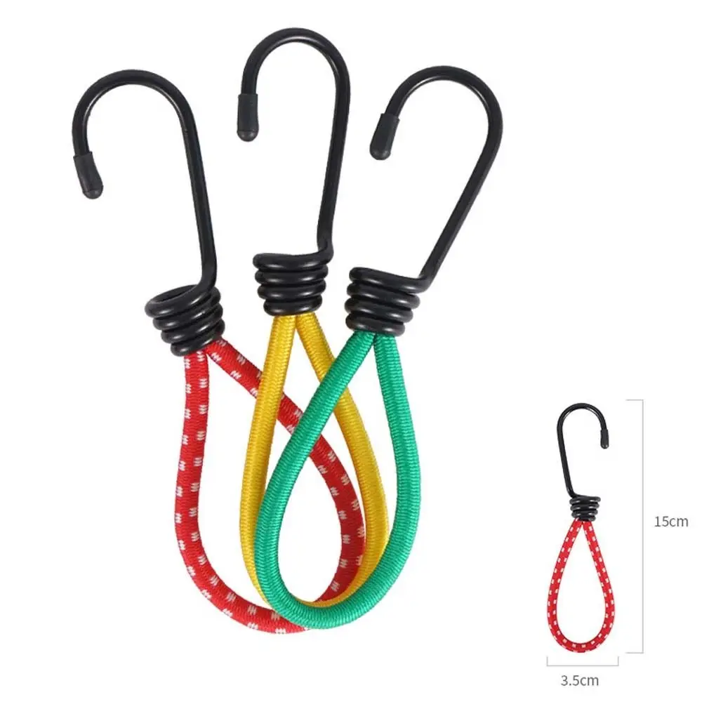 

5PCS 15cm Fixed Bundle With Elastic Rope Hook Outdoor Camping Tent Elastic Rope Buckle Pull Rope Camping Canopy Accessories