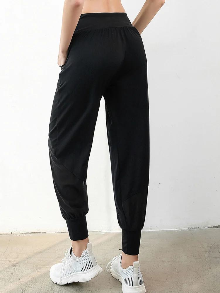 New Female Yoga Training Pants Sports Trousers Exercise Fitness GYM High Waist Elastic Running Jogging Pants Workout Yoga Pants