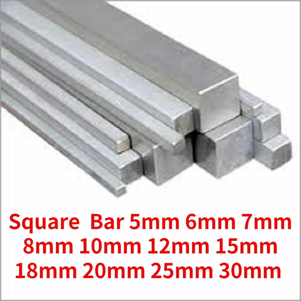 304 Stainless Steel Square Rod Bar 5mm 6mm 7mm 8mm 10mm 12mm 15mm 18mm 20mm 25mm 30mm MODEL MAKERS 300mm Square Bar