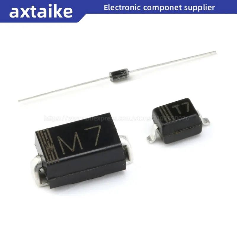 

100PCS 1N4007 IN4007 4007 1N4007W 1N4007WS DO-41 M7 SMA DO214-AC SOD123FL SOD323 1A 1000V DIP SMD Rectifier Diode A7 T7 D7