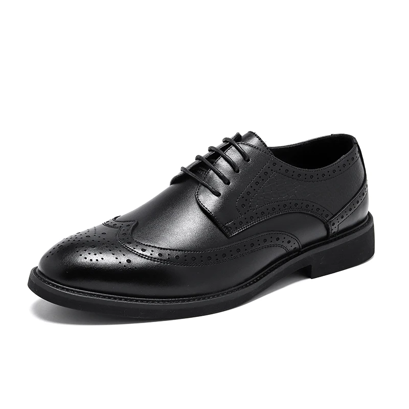 

Туфли-Броги мужские из натуральной кожи, итальянские мокасины, деловая повседневная обувь, на шнуровке, роскошные оксфорды, плоская подошва