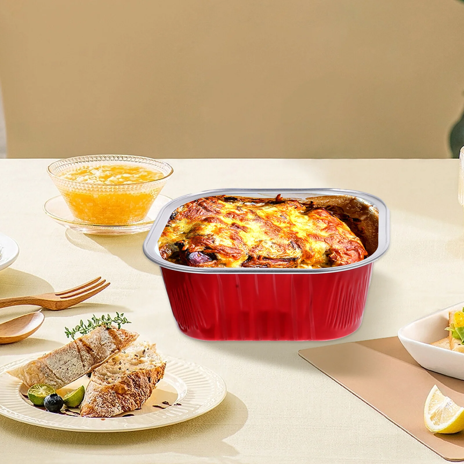 

40 Sets Disposable Container For Food Disposable Bread Foil Baking Cake Liners Supplies Aluminum Compact Pans