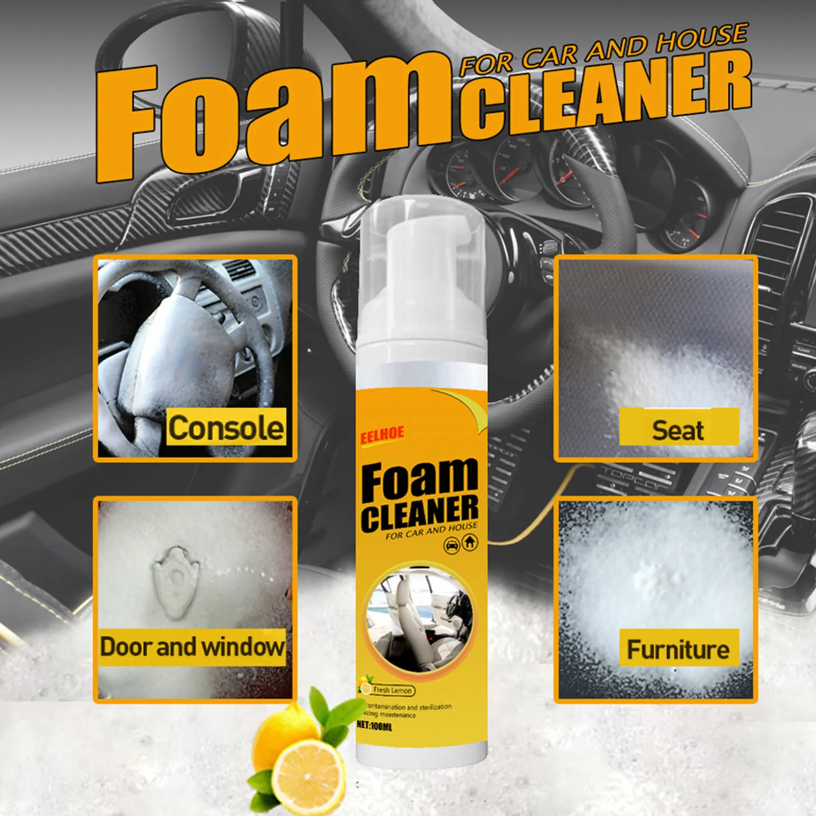 

100ml Car Seat Foam Cleaner Automoive Seat Interior Home Cleaning Refurbishing Home Furniture Polishing Agent Multi-purpose