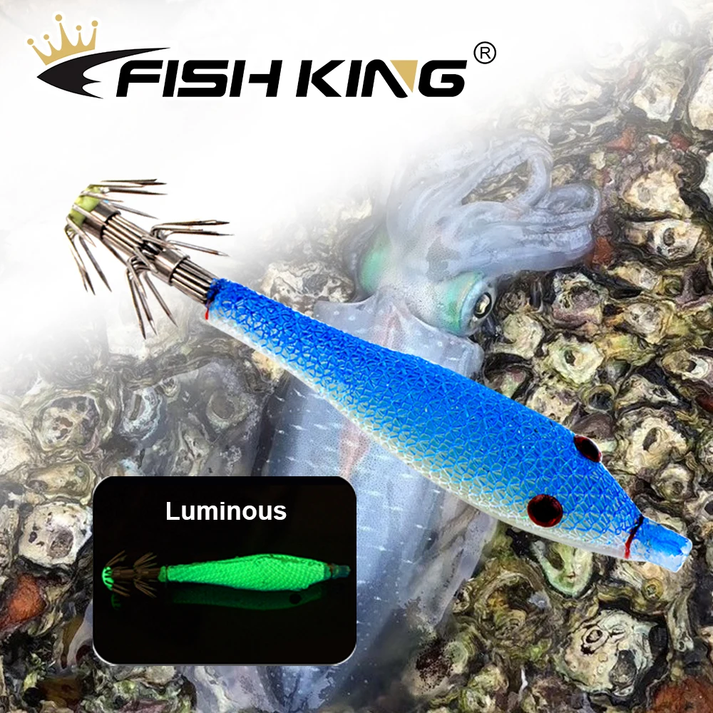 

FISH KING 5 Color Squid Hook Soft Bait Fishing Lure Artificial Squid Hook Jigs Octopus Cuttlefish Shrimp Bait Pesca Tackle