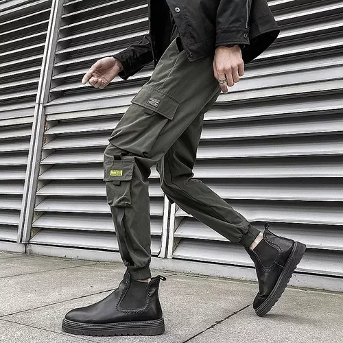 

Drawstring Pants Tie Feet Overalls Harajuku Thin Ankle-Length Cargo Trousers Sportswear Boys Joggers Male Spring Summer Men's