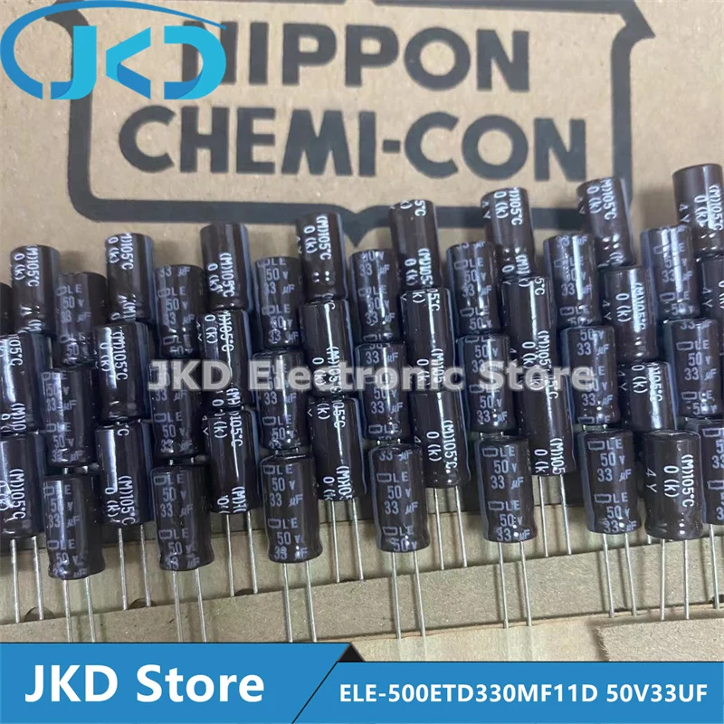 Электролитический конденсатор NIPPON, 50 в, 33 мкФ, объем 6,3x11 мм, NCC ELE-500ETD330MF11D, новинка, 20 шт.