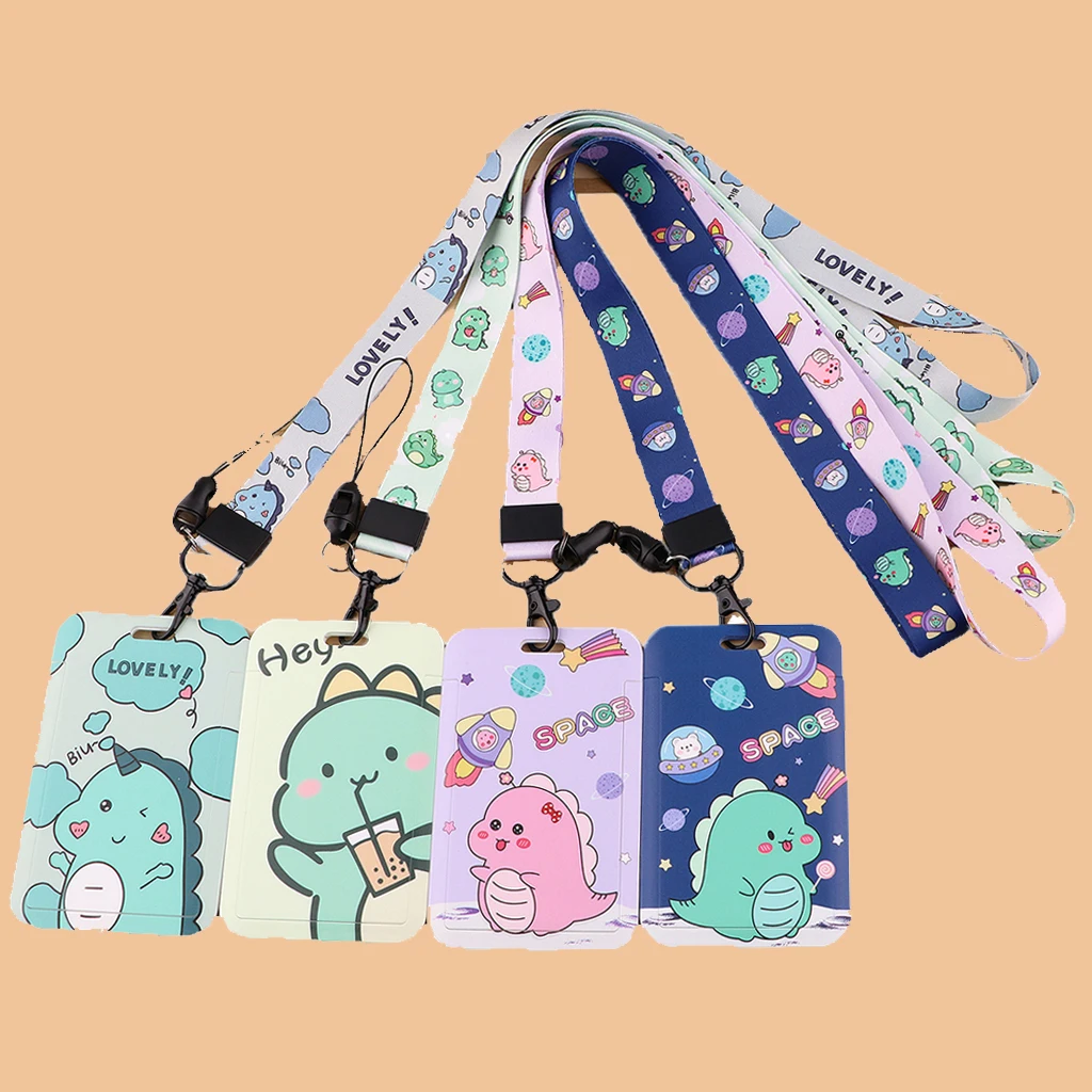 

Cartoon Dinosaur Cute Credential Holder Lanyard Neck Strap Lanyards ID Badge Card Holder Keychain Cell Phone Strap