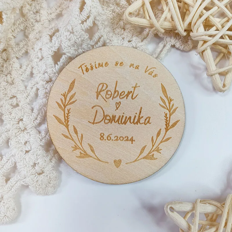 Персонализированные Свадебные лазерные магниты для сохранения даты имя и дата