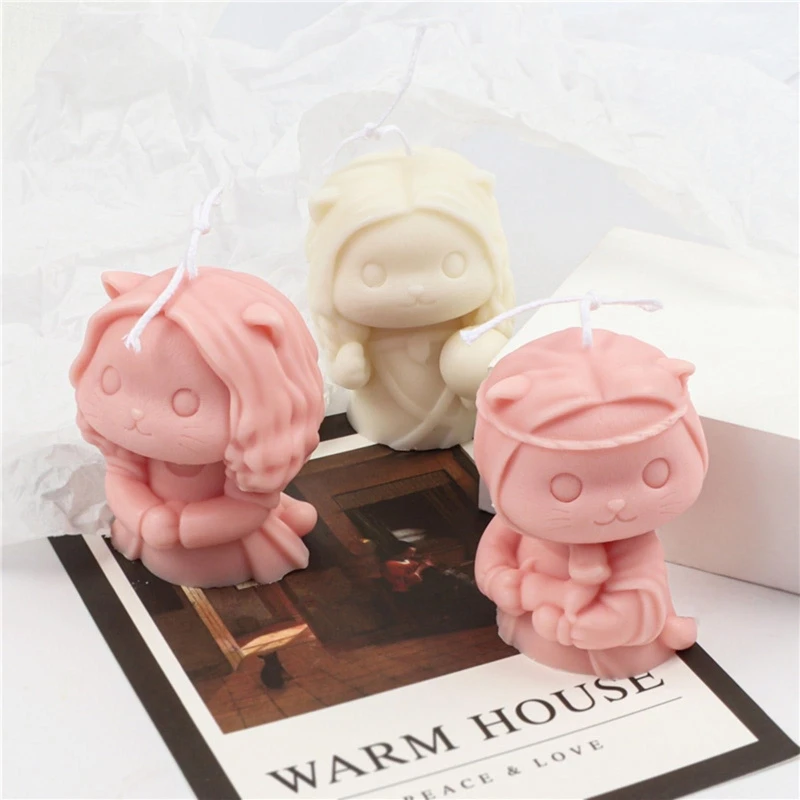 

Форма для торта в форме кошки, силиконовая форма для котят, форма для выпечки шоколадных конфет, инструмент «сделай сам» для мыла, 6 стилей