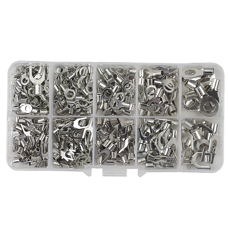 

320Pcs Boxed Terminal Connector Cold Pressed OT/UT Crimp Terminals Copper Nose Wiring Fork Set