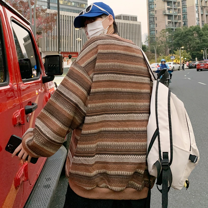 Свитшот мужской Ulzzang с круглым вырезом мешковатая универсальная модная уличная