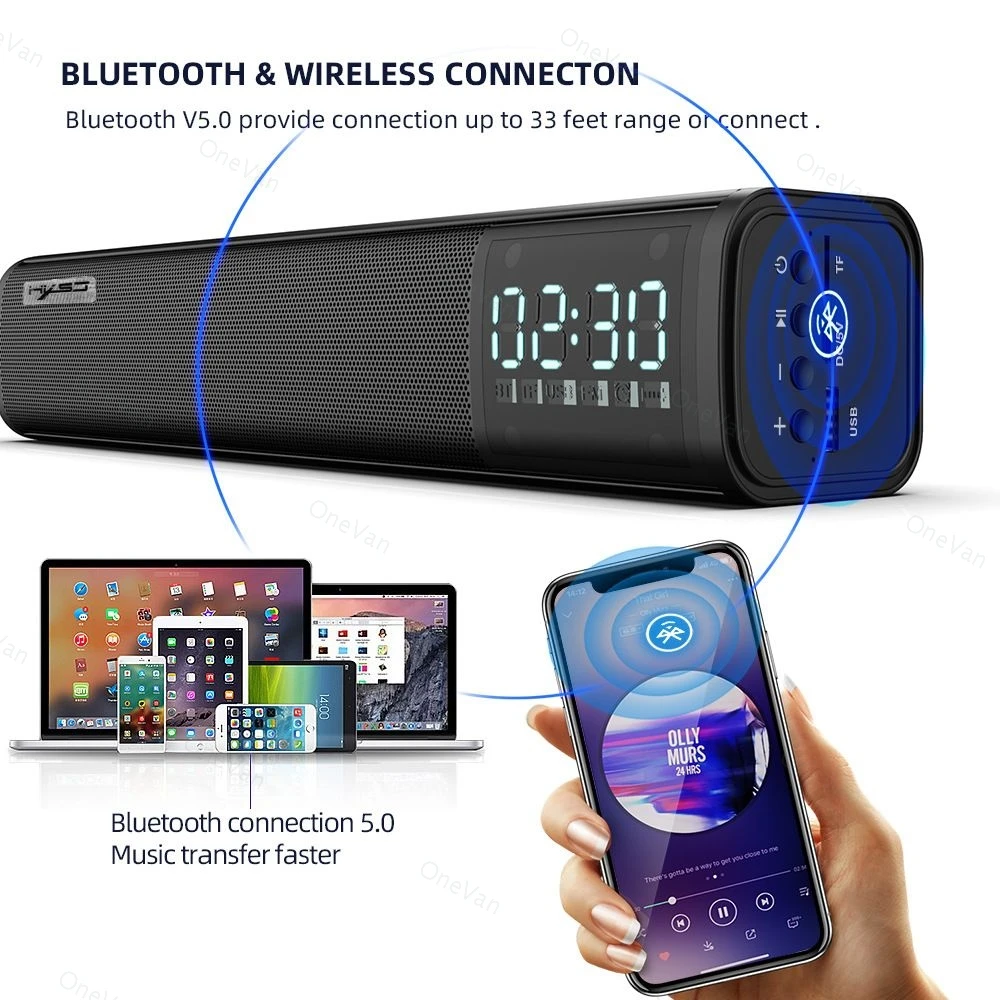 

New Q2 wireless Bluetooth Speaker Hifi Built-in 2200 MA Battery soundbar Sound box For Computer MobilePhone 10W Power