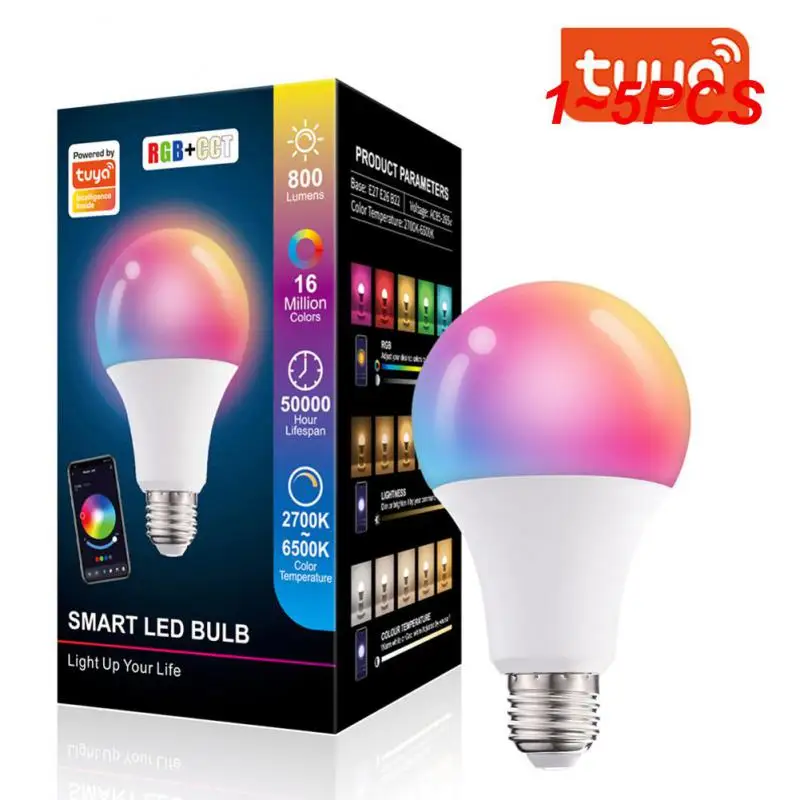 

1~5PCS Tuya Smart Led Bulb Light 10W Bluetooth Lamp E27/B22 RGBW Led Lamp Color Changing Lampada RGB+CCT Decor Home AC85-265V