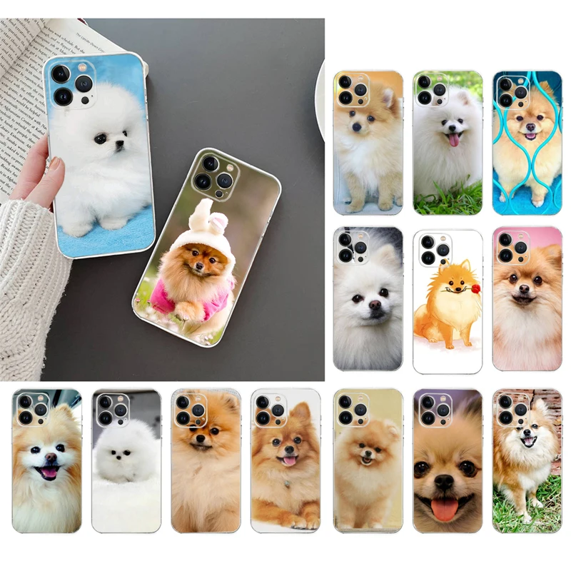 

Phone Case For iphone 14 13 12 11 Pro Max XS Max XR X 12mini 14 Plus SE Pomeranian dogs dog Case Funda Capa Cell