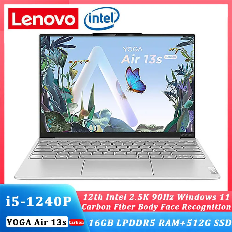 

Lenovo Yoga Air 13s Carbon 2022 новый 13,3-дюймовый ноутбук 12th Intel Core i5-1240P Windows 11 16 Гб RAM 512 ГБ SSD ультратонкий ноутбук