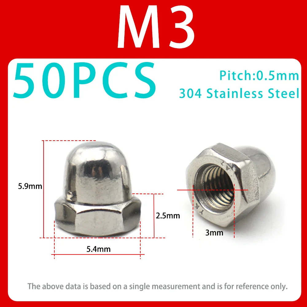 

Декоративные колпачковые гайки Zimir WJ3011A из нержавеющей стали 304 M3-M24