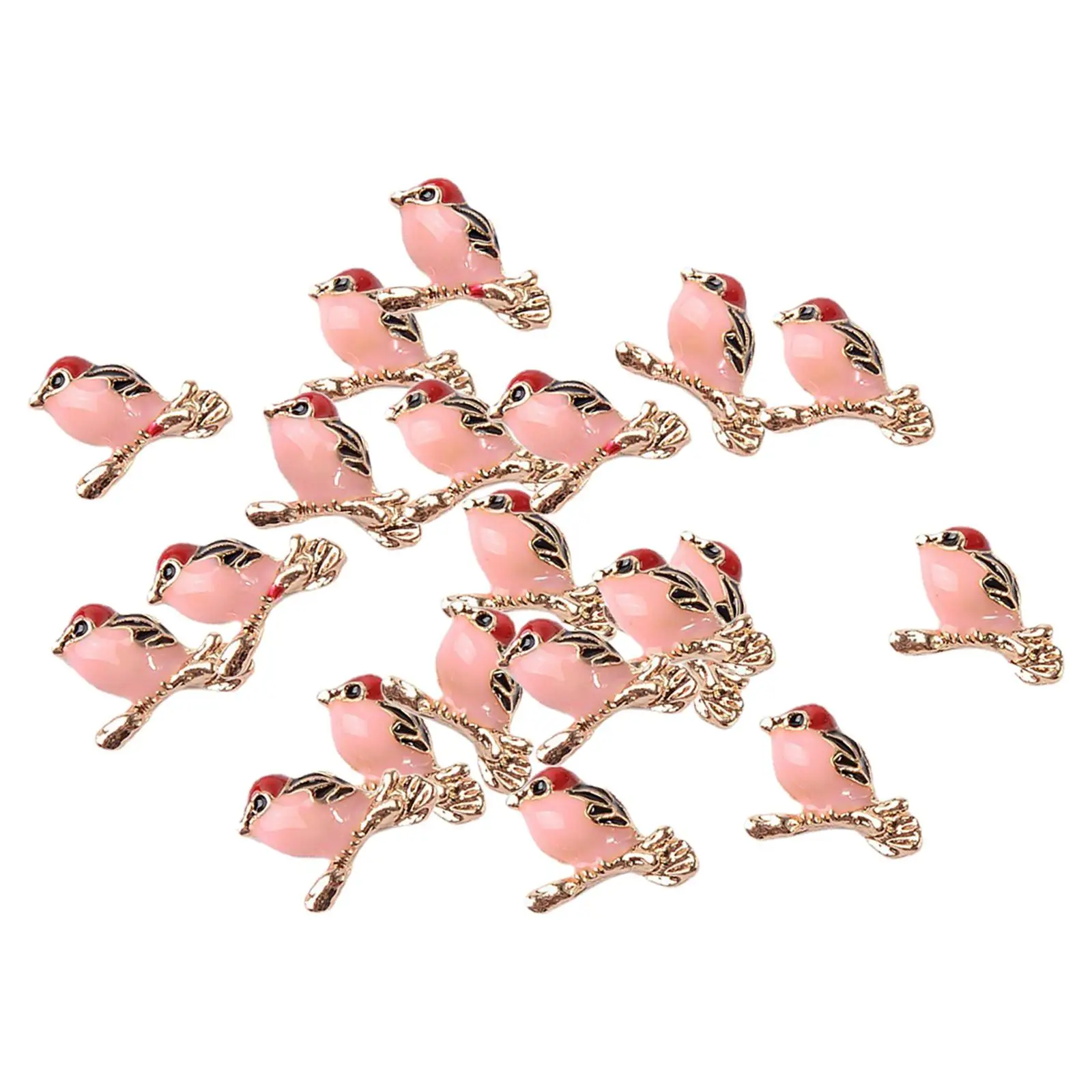 

20Pcs Metal Enamel Bird Flatback Embellishments Headwear Decor