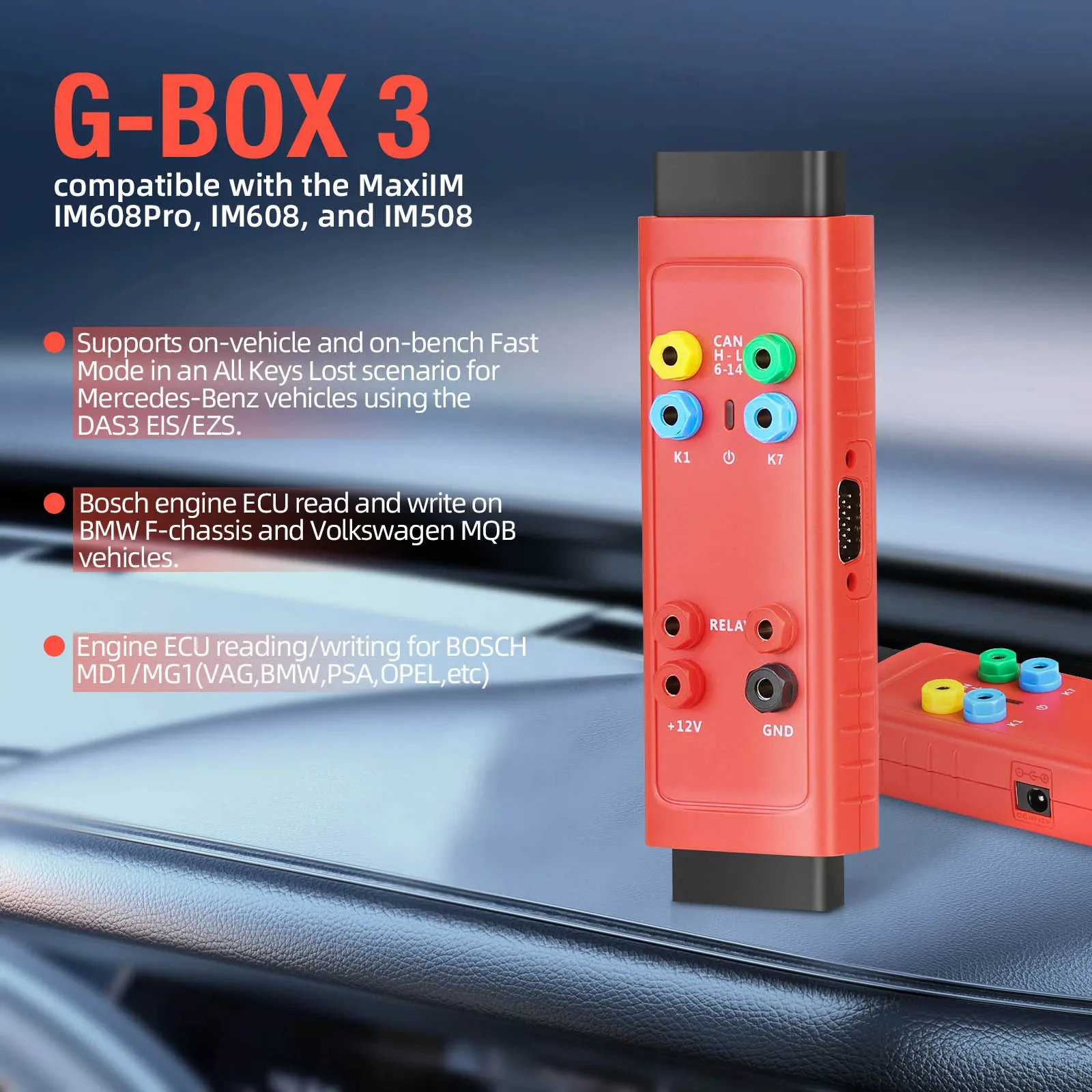 Костюм адаптера Autel MaxiIM G-BOX 3 для чтения/запись двигателя MAXIIM IM608 IM608PRO BOSCH MD1/MG1