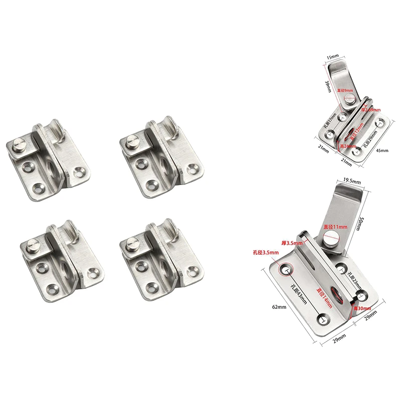 

Turn On Left / Right Brief Simple Bolt Anti-theft Security Door Thick Stainless Steel Thicken Bolt Locker Lock Hasp