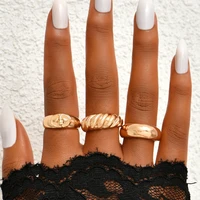 3 piece alloy personality ring set for women simple charm finger jewelry