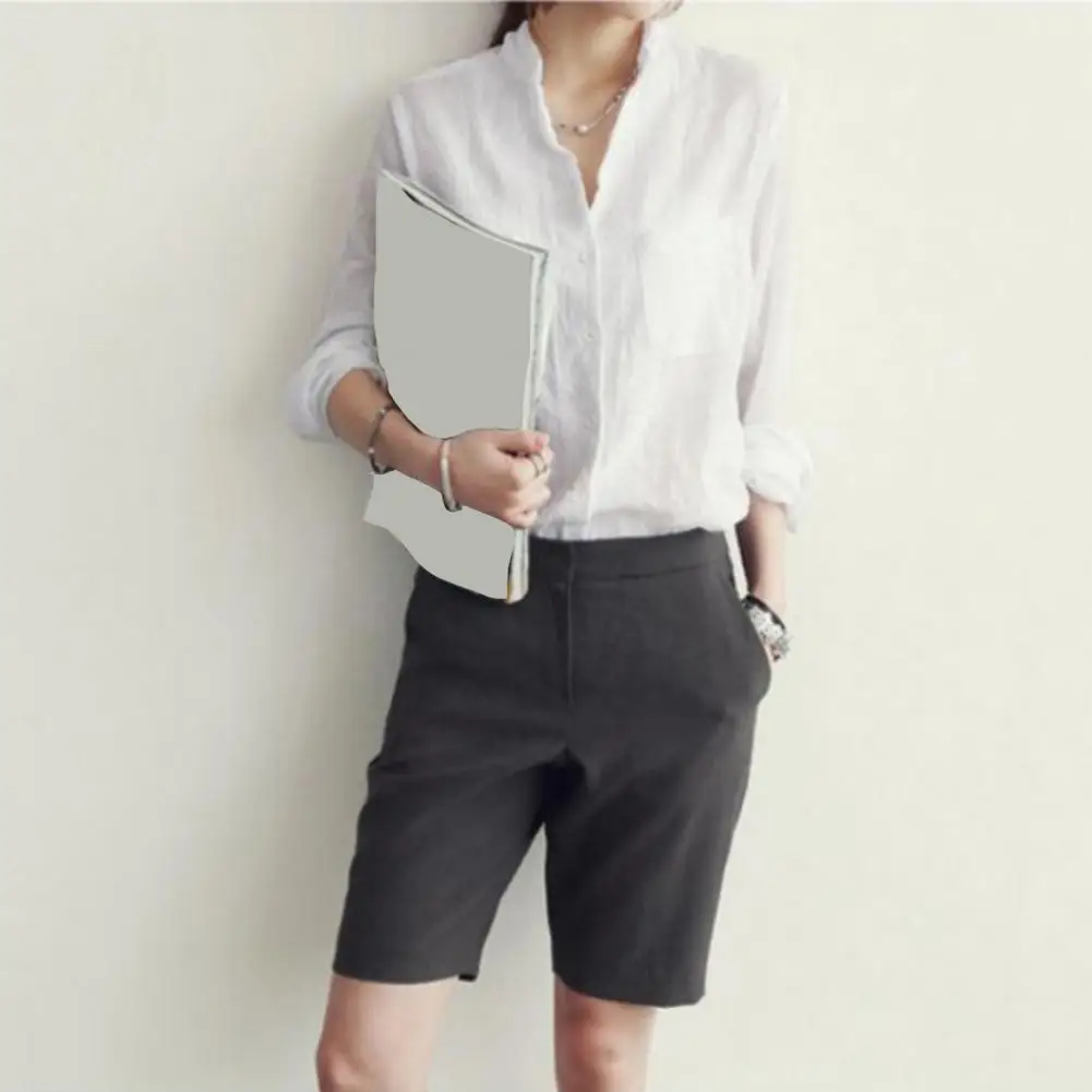 

Women Casual Long Sleeve Cotton Linen Loose Shirt Elegant Solid Harajuku Lapel Blouse Vintage Oversize Tops Y2K Streetwear Tunic