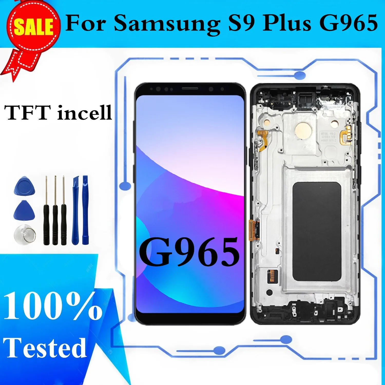 AAA+ High Quality 6.1“For Samsung Galaxy S9 PLUS G965A G965U G965F LCD Touch Screen Digitizer For Samsung S9+ LCD With Frame