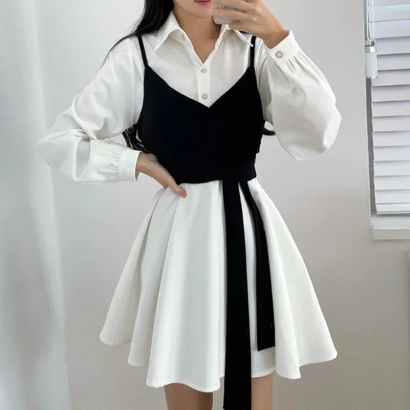 Neploe шикарное французское простое милое темпераментное платье с лацканами