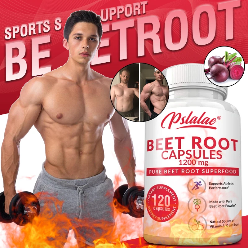 

Beetroot Capsules - 1200 Mg Per Serving - Supports Lower Blood Pressure, Athletic Performance, Digestive System, Immune System