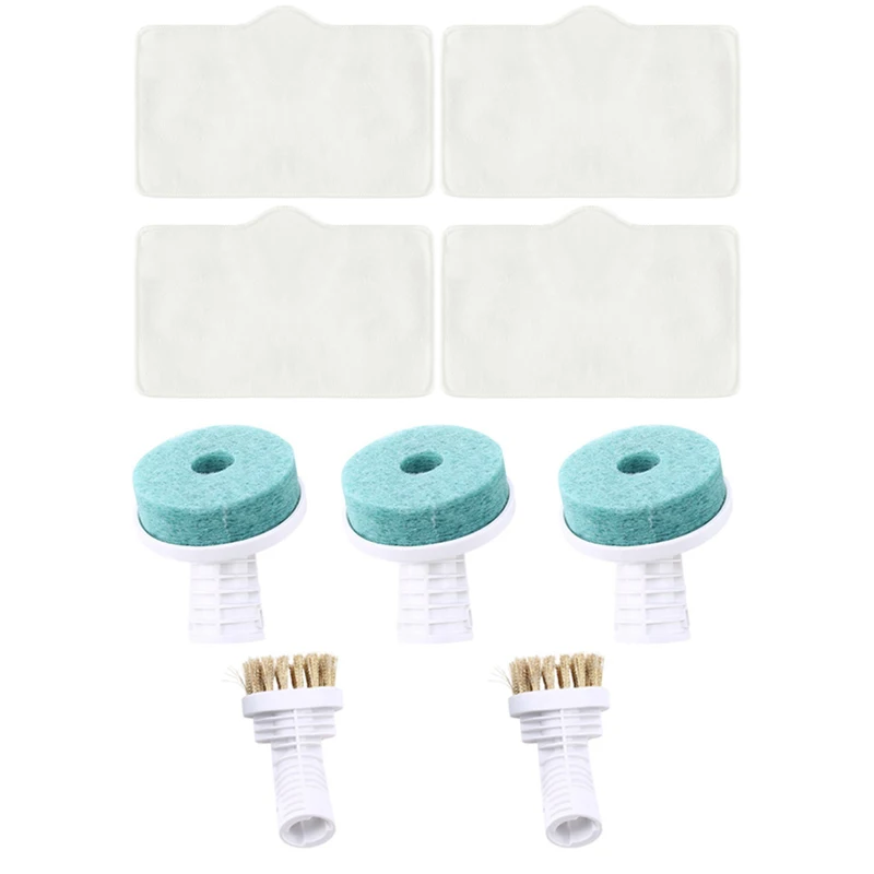 

4X Mop for Deerma Steam Mop Cleaner ZQ610 ZQ600 Steam Mopping Wiper & 1X Brush Head Attachment Mold Dust Removal Heads