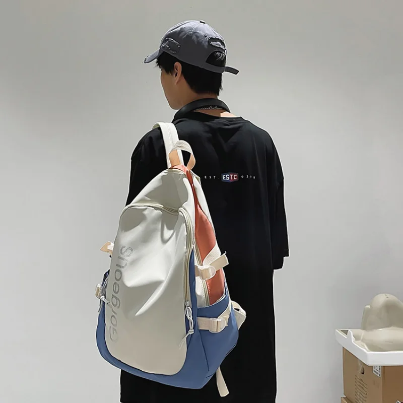 

Рюкзак большой вместимости для студентов, Спортивная дорожная сумка, модная новая, многофункциональная молния, в Корейском стиле с карманом