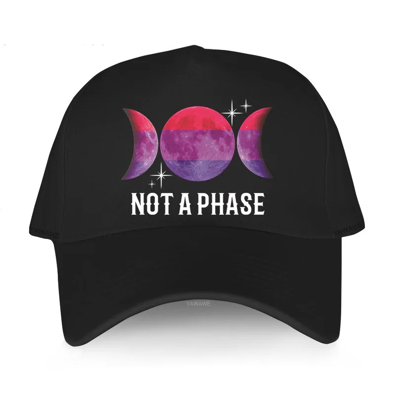 

yawawe brand Baseball cap Snapback Hats unisex Not A Phase Bisexual Flag Lgbt Bi Gay Pride Moon Gifts original classic man caps