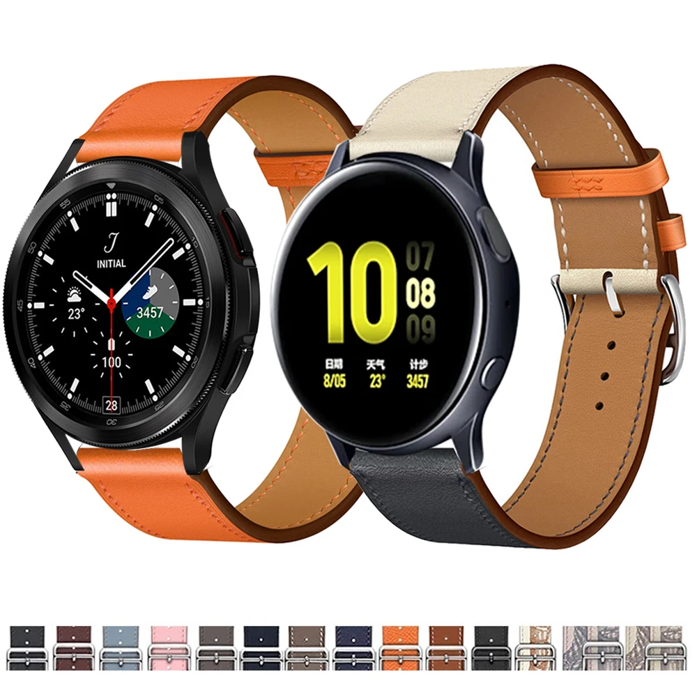 

Wrist Strap for Samsung Galaxy Watch 4 3 41/45mm Leather Band Watchband Bracelet for Galaxy 42/46mm Active2 Gear S3 Classic Belt