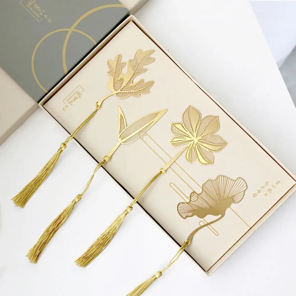 

Leaf Metal Bookmark Hollowed Out Creative Brass Leaf Vein Cultural Creation Student Gifts Supplies Books Accessories Stationery