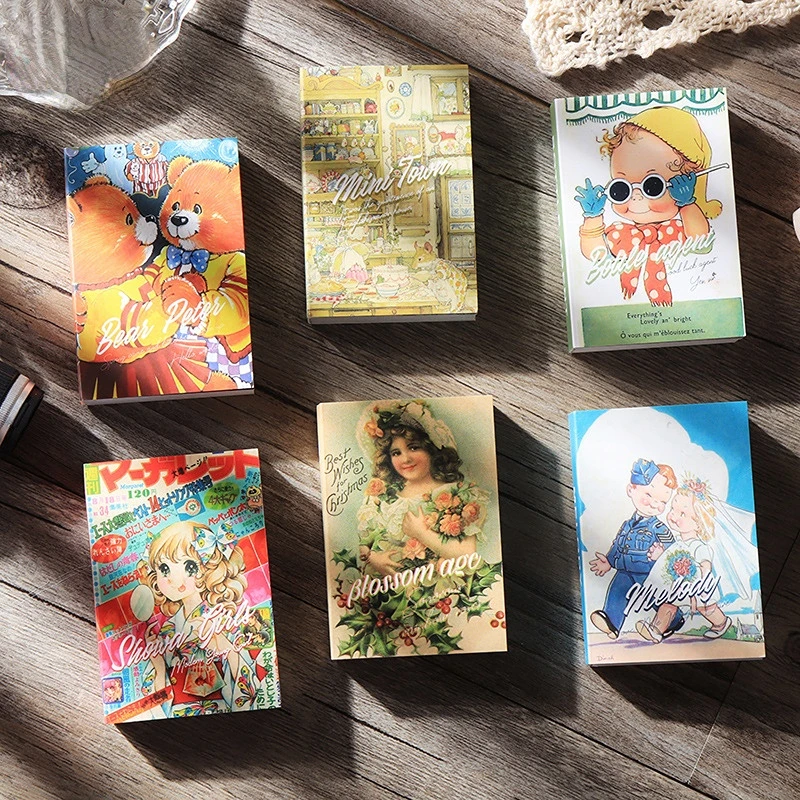 

6 Packs Total 600PCS Vintage Fashion The Old Days Series Mini Paper Stickers Set DIY Journal Planner Diary Decoration Supplies