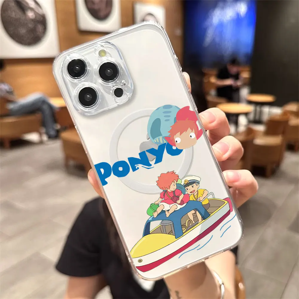 Милый чехол для телефона с рисунком P-Ponyos iPhone 12 11 13 14 15 16 Max Pro Plus прозрачный