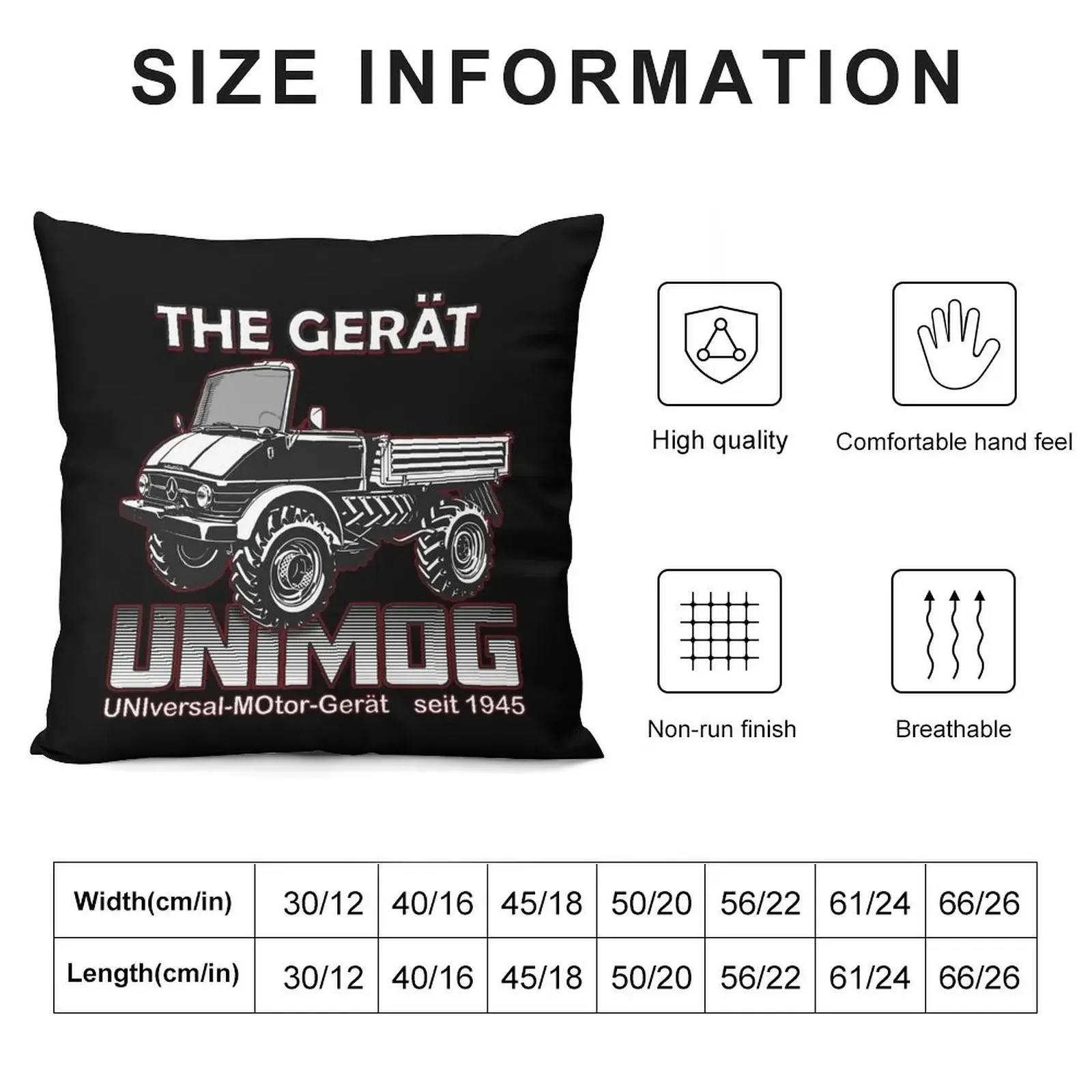 THE GREAT UNIMOG (UNIversal-MOtor-Ger?t) - черная декоративная подушка рождественские