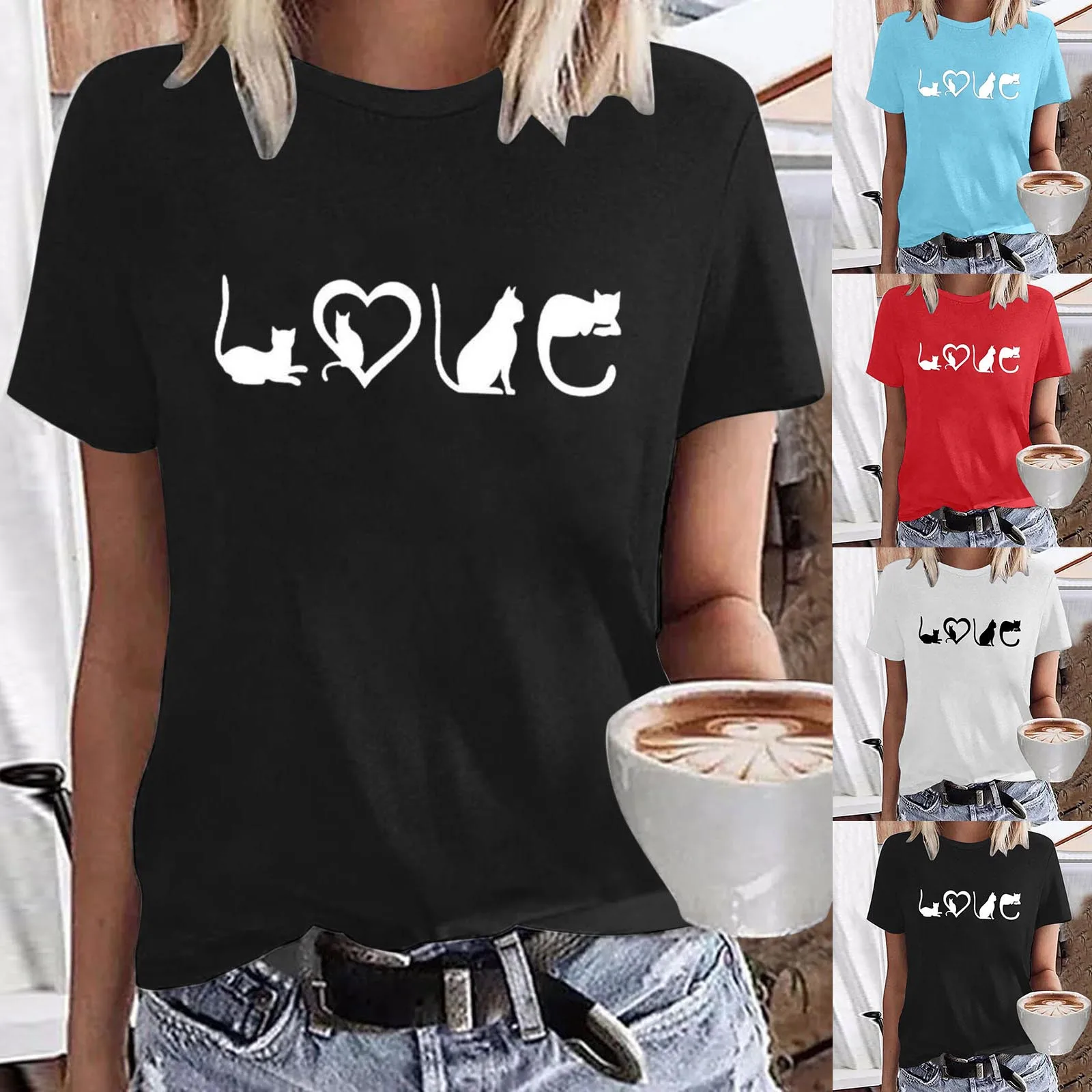 

Женский топ с коротким рукавом и круглым вырезом