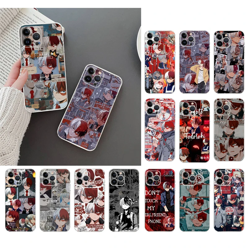 

Phone Case For iphone 14 13 12 11 Pro Max XS Max XR X 12mini 14 Plus SE Todoroki My Hero Academia Case Funda Capa Cell