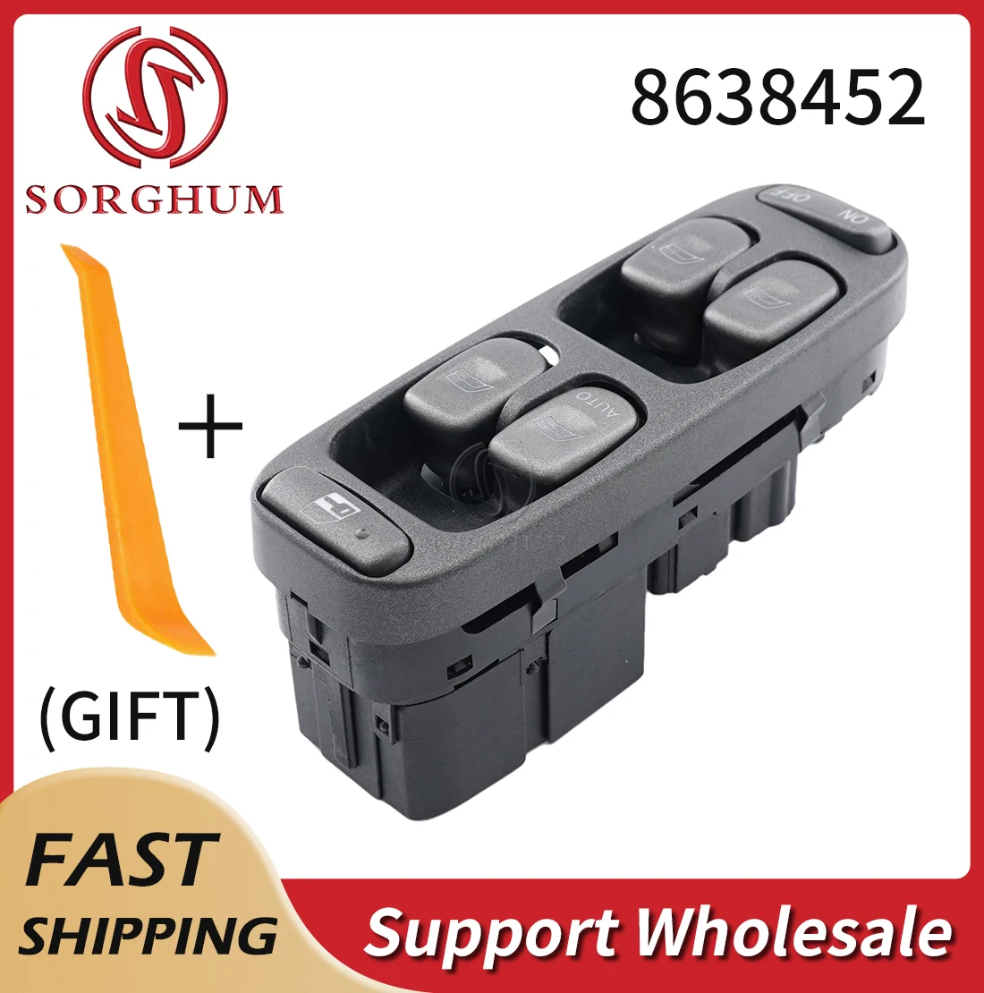 Sorghum 8638452 Auto Front Left Electric Power Window Control Master Switch Button For Volvo V70 S70 XC70 1998 1999 2000 9472276
