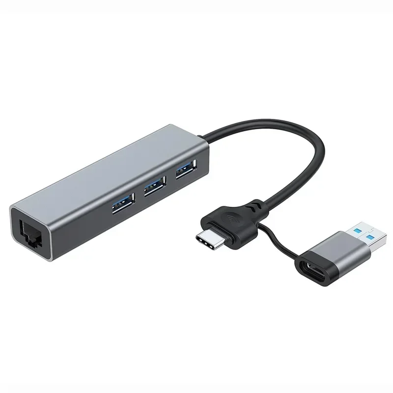 USB-адаптер Ethernet 1000/100 Мбит/с USB3.0 HUB RJ45 Lan для портативных ПК Xiaomi Mi Box Macbook Windows USB-C