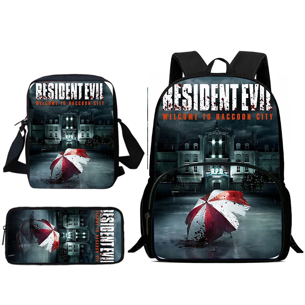Plecaki dziecięce Movie Residents Evil Torba na ramię Piórnik Torby szkolne o dużej pojemności dla chłopców i dziewcząt Najlepszy prezent