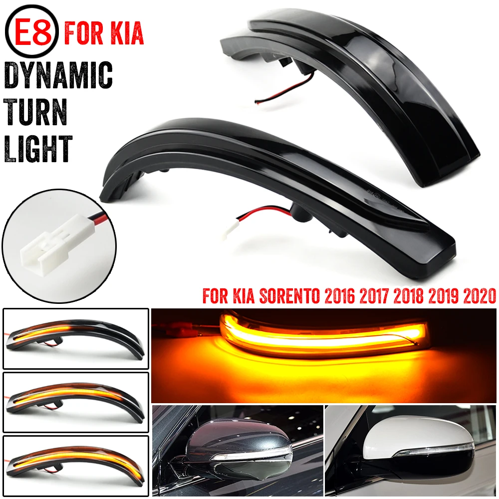 

2 Pcs LED Dynamic Turn Signal Flash Light Blinker Side Mirror Indicator Car LED Lamp For Kia Sorento 2016 2017 2018 2019 2020
