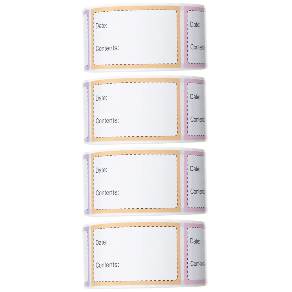 

4 Rolls Refrigerator Freezer Adhesive Freezer Freezer Labels Stickers Tag Stickers Removable Copper Plate Container