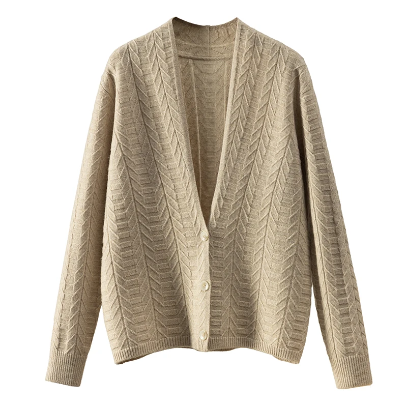 

High Quality Deep V-Neck Korean Fashion Winter Clothes Women Cardigan Women A-straight Office Lady Autumn/Winter Sweater Mujer