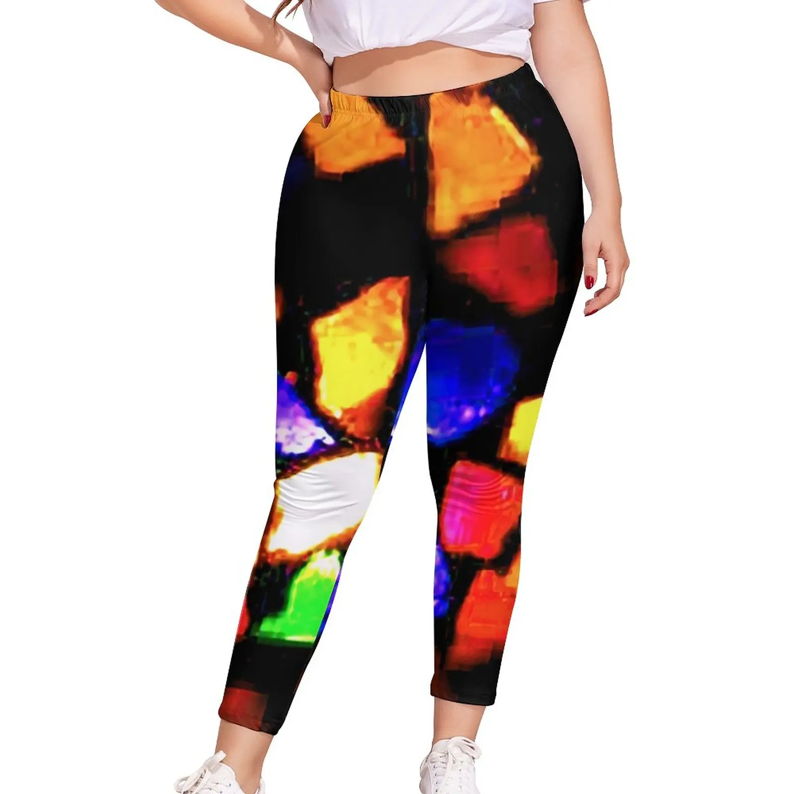 

Disco Ball Print Leggings Beautiful Light Soft Leggins Woman Novelty Leggings Summer Fitness Printed Pants Big Size 5XL